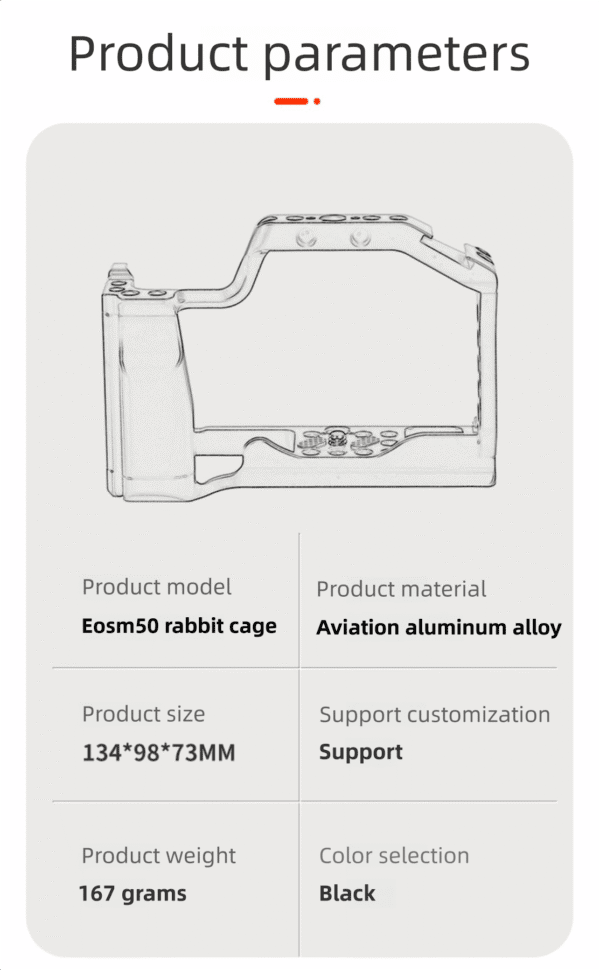 Caisi Camera Cage Kit for Canon EOS M5 / M50 with Alai Cold Shoe Top Handle - Image 5